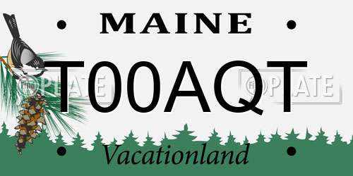 T00AQT Maine License Plate