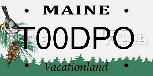 T00DPO Maine License Plate