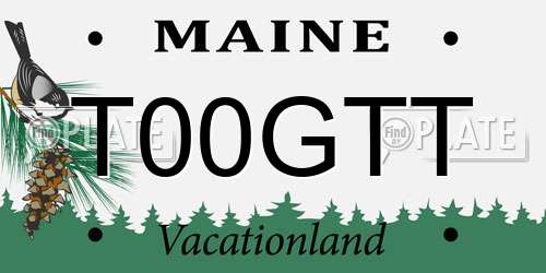 T00GTT Maine License Plate