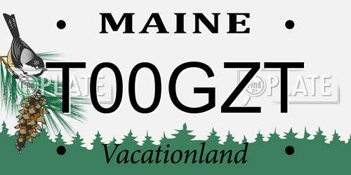 T00GZT Maine License Plate
