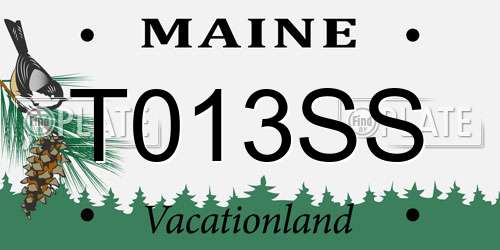 T013SS Maine License Plate