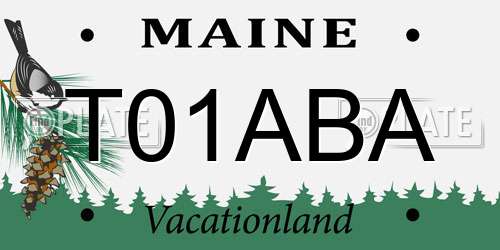 T01ABA Maine License Plate