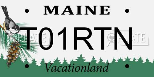 T01RTN Maine License Plate