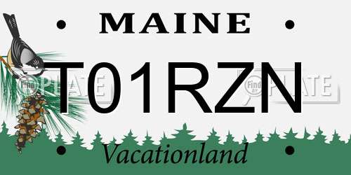 T01RZN Maine License Plate