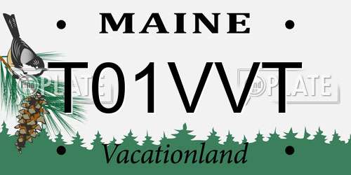 T01VVT Maine License Plate