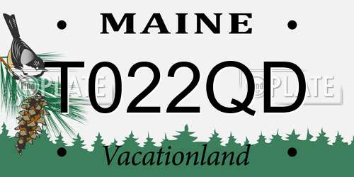 T022QD Maine License Plate