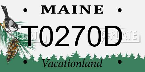 T0270D Maine License Plate