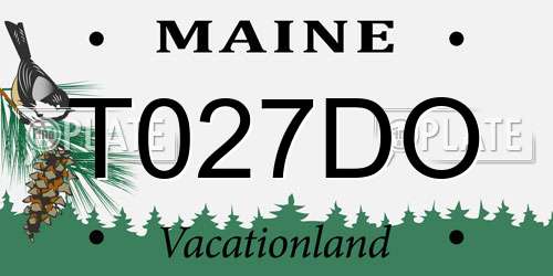 T027DO Maine License Plate
