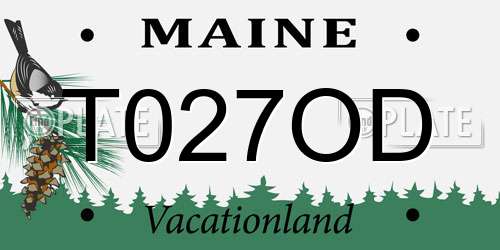 T027OD Maine License Plate