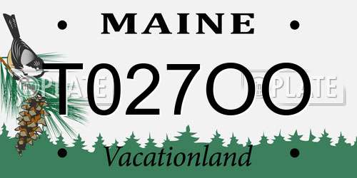 T027OO Maine License Plate