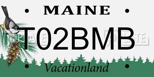 T02BMB Maine License Plate