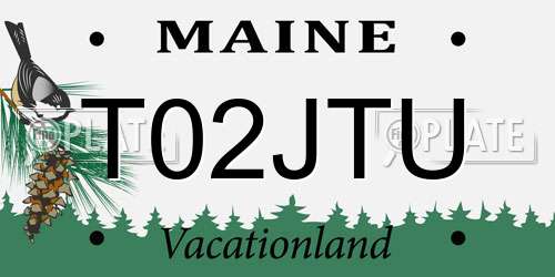 T02JTU Maine License Plate
