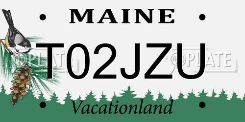 T02JZU Maine License Plate