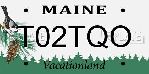 T02TQO Maine License Plate