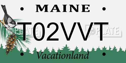 T02VVT Maine License Plate
