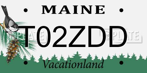 T02ZDD Maine License Plate