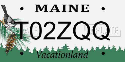 T02ZQQ Maine License Plate