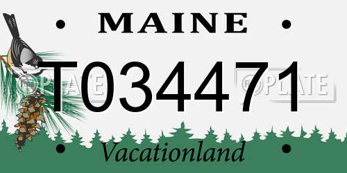 T034471 Maine License Plate