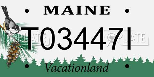T03447I Maine License Plate
