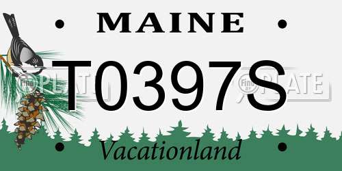 T0397S Maine License Plate