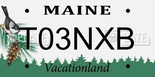 T03NXB Maine License Plate