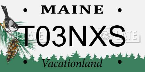 T03NXS Maine License Plate