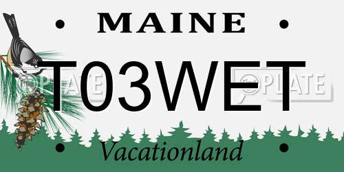 T03WET Maine License Plate