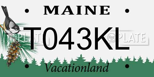 T043KL Maine License Plate