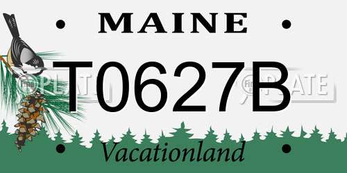 T0627B Maine License Plate