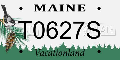 T0627S Maine License Plate