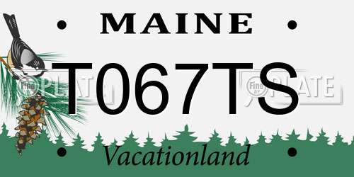 T067TS Maine License Plate
