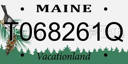 T068261Q Maine License Plate