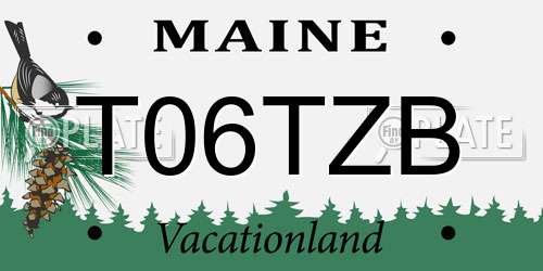 T06TZB Maine License Plate