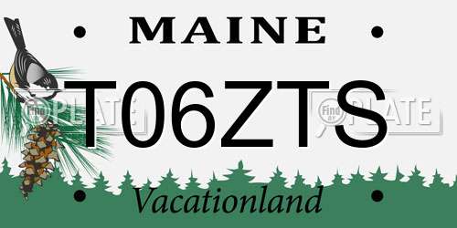 T06ZTS Maine License Plate