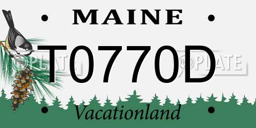 T0770D Maine License Plate