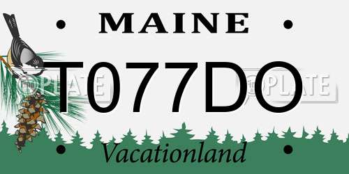 T077DO Maine License Plate