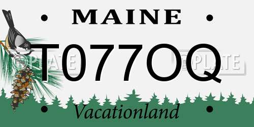 T077OQ Maine License Plate