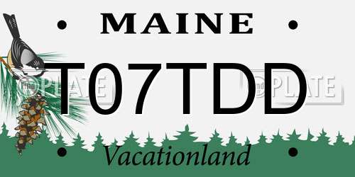T07TDD Maine License Plate