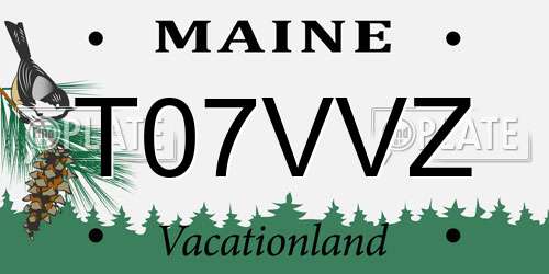 T07VVZ Maine License Plate