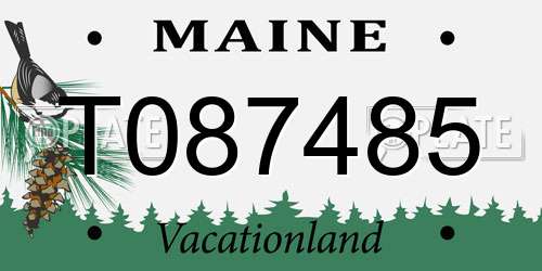 T087485 Maine License Plate