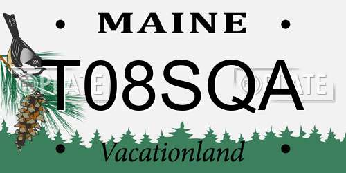 T08SQA Maine License Plate