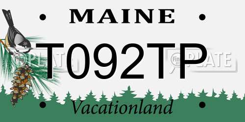 T092TP Maine License Plate