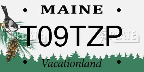 T09TZP Maine License Plate