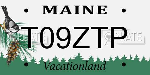 T09ZTP Maine License Plate