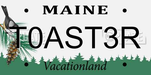 T0AST3R Maine License Plate
