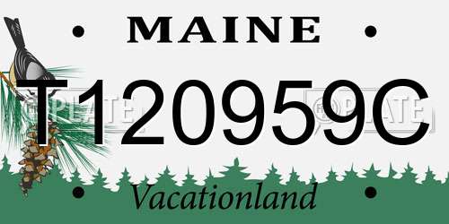 T120959C Maine License Plate