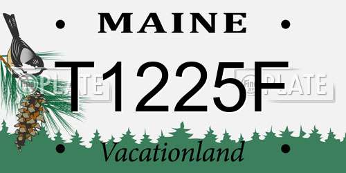 T1225F Maine License Plate