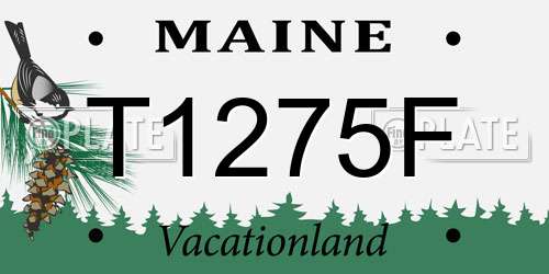 T1275F Maine License Plate