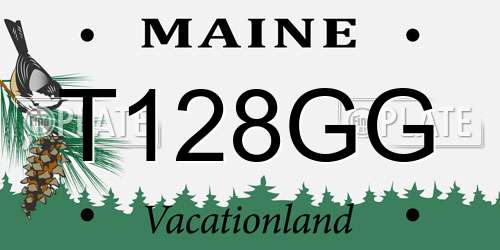 T128GG Maine License Plate