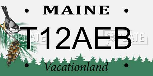 T12AEB Maine License Plate